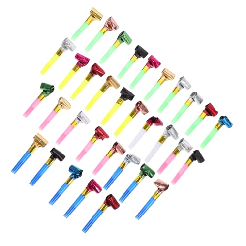 Kisangel 100 Stück Teiliges Party Tröten Bunte Noisemaker und Pfeifen Lustige Gebläse für Kindergeburtstag Silvester und Sportevents Sichere Einfach zu Nutzende Party Accessoires zum von Kisangel