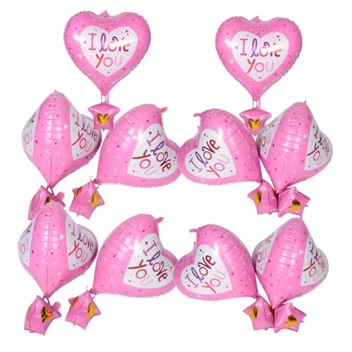 Kisangel 10stücke Rosa Herzförmige Folienballons Für Valentinstag Und Kindergeburtstag Wiederverwendbare Aluminiumfolie Luftballons Im Hot-air-balloon Design Für Festliche Dekoration Kisangel 10stücke Rosa Herzförmige Folienballons Für Valentinstag Und Kindergeburtstag Wiederverwendbare Aluminiumfolie Luftballons Im Hot-air-balloon Design Für Festliche Dekoration von Kisangel