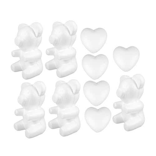 Kisangel 10stücke Bastelset Bär Herz Modelliermuster DIY Schaumstoff Modelle Malen Und Verzieren von Kisangel