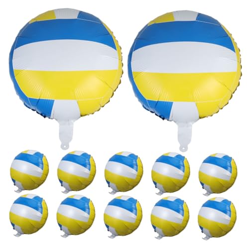 Kisangel 12 Stück Teiliges Aluminiumfolien Volleyballballon Realistisch Gestaltet Sport Partydekorationen für Volleyball Mottopartys Geburtstagsfeiern Team Events und Sportbankette von Kisangel