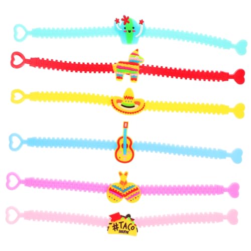 Kisangel 12 Stück Teiliges Fiesta Armband aus Weichem PVC Farbenfrohe Mexikanische Karnevalsarmbänder Komfortabel und Langlebig als Partygeschenk für Mexikanische Themenfeste Kisangel 12 Stück Teiliges Fiesta Armband aus Weichem PVC Farbenfrohe Mexikanische Karnevalsarmbänder Komfortabel und Langlebig als Partygeschenk für Mexikanische Themenfeste von Kisangel