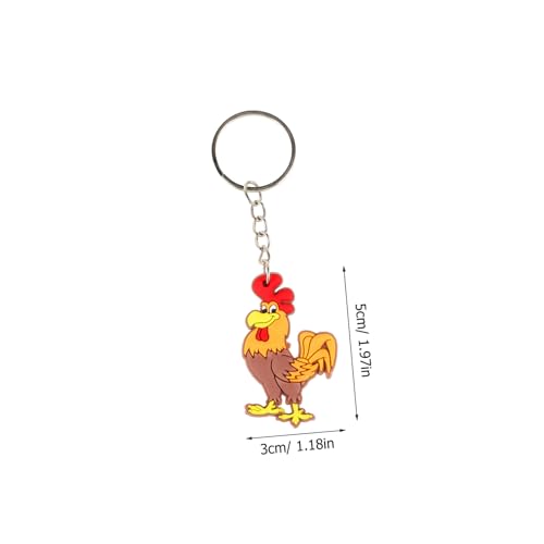 Kisangel 12 Stück Teiliges Hahn Schlüsselanhänger mit Realistischem Design Bunter Cartoon Anhänger Modisches Taschenaccessoire für Damen und Partys Niedlicher Glücksbringer und von Kisangel