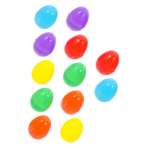 Kisangel 12 Stück Teiliges Kunststoff Ostereier Leichte DIY Deko Eier für Glatte Oberfläche Vielseitig Gestaltbar Farblich Sortiert für Frühlings und Osterdekorationen Zufällige Farbe von Kisangel