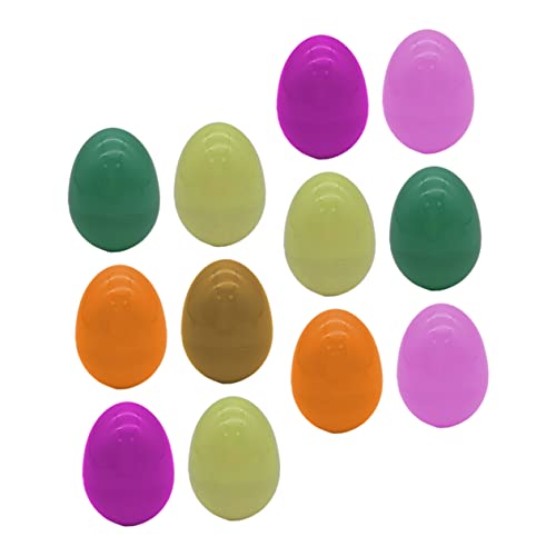 Kisangel 12 Stück Teiliges Leere Plastikeier Ostereier Stabile Wiederverwendbare Kunststoff Eierschalen Bunte für Ostern Partyfüllung und Dekoration Zufällige Farbe von Kisangel