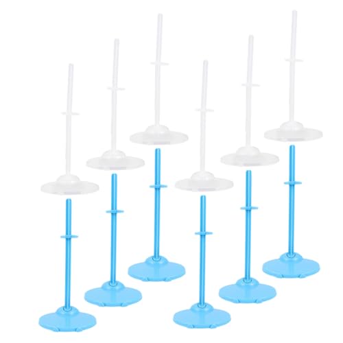 Kisangel 12 Stück Teiliges Puppenständer aus Stabilem Kunststoff Transparent und Blau Halter für Puppen und Figuren Leichter Tragbarer Doll Holder für Display und Aufbewahrung von Kisangel