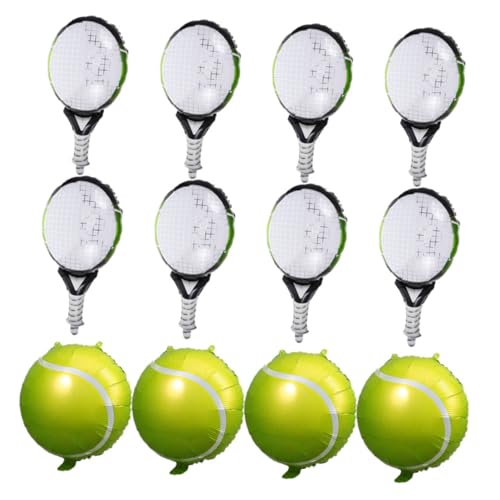 Kisangel 12 Stück Tennisball Dekorationszubehör Für Tennispartys Folienballons Mit Sportmotiven Und Großer Grüner Form Zahl Smaragdgrüner Tennisschläger Ballon Aus Aluminiumfolie von Kisangel