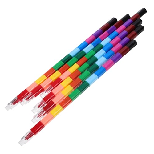 Kisangel 12 Stück praktischer Buntstift Kleinkind Buntstifte Kinderkreide malen praktischer Kindermalstift Kinderzubehör Stapelbarer Kindermalstift Tragbarer Wachsstift Wachsmalstift von Kisangel