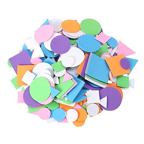Kisangel 1250 Stück Eva Geometrische Formen Aufkleber im Selbstklebende Moosgummi Sticker für DIY Bastelprojekte Schulbedarf Zufällige und Farben von Kisangel