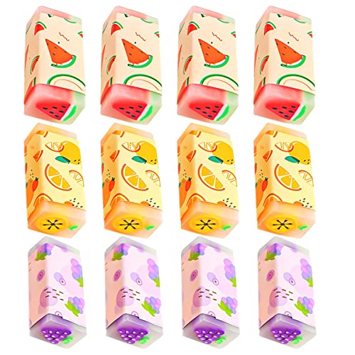 Kisangel 12Stücke Cartoon Fruit Erasers Cute Portable School Supplies For For Students And Creative Projects von Kisangel