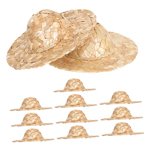 Kisangel 12Stücke Miniature Strohhüte Handgefertigte Puppenhüte Für Kreative DIY Projekte Und Dekoration Leicht Und Robust Für Foto Requisiten von Kisangel