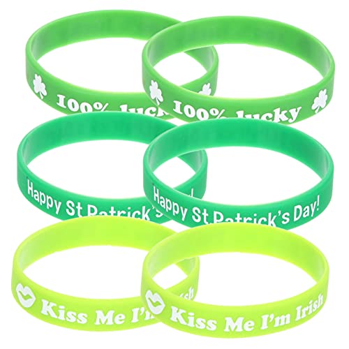 Kisangel 12Stücke Silikon Armbänder Patrick Day Armbänder Mit Kleeblatt Muster Für Erwachsene Und Allergiefrei Strapazierfähig Für Festivals Kisangel 12Stücke Silikon Armbänder Patrick Day Armbänder Mit Kleeblatt Muster Für Erwachsene Und Allergiefrei Strapazierfähig Für Festivals von Kisangel