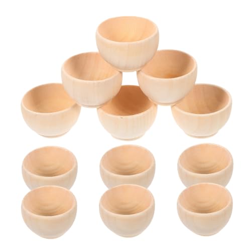 Kisangel 12stücke Holzschalen Unbehandelt Schalen Holz Schale Unbemalt Holzschalen Mini Holz Schalen Blanks Diy von Kisangel