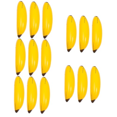Kisangel 15 Stk Aufblasbares Bananenspielzeug gelber Ballon juguetes adultos Spielzeuge Kinderbecken Schwimmbad aufblasbare Banane Partei aufblasbare Banane falsches Obst Dekorationen Ring von Kisangel