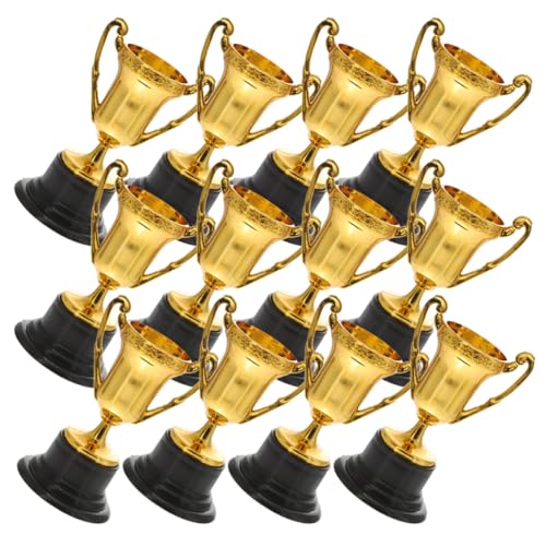 Kisangel 15 Stück Kleine Trophäen Wettbewerbstrophäen Pokale Karnevalstrophäen Mini Trophäen Mit Personalisierter Gravur Preisträgertrophäen Für Und Mit Preisen Goldener Kunststoff von Kisangel