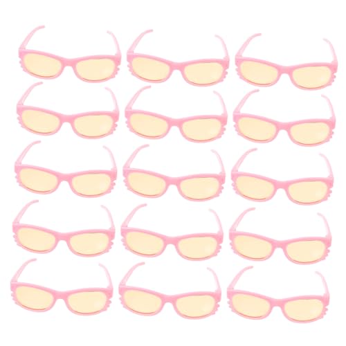 Kisangel 16 Stück kleine Puppensonnenbrille Puppen doll Accessories Puppen Dekoration Zubehör unser kleine aus Kunststoff plastikpuppe Cosplay Brille Rosa von Kisangel
