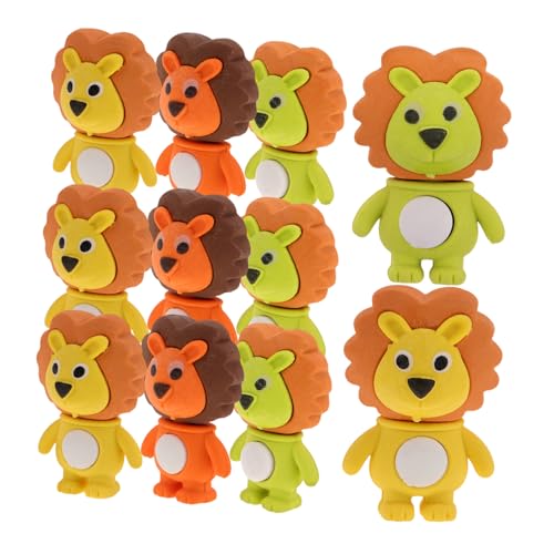 Kisangel 18 Stück Teiliges Kawaii Radiergummis für Niedliche Kleine Löwenform Sichere Materialien für Federmäppchen Kreative Tier Radiergummis für Schule und Party von Kisangel