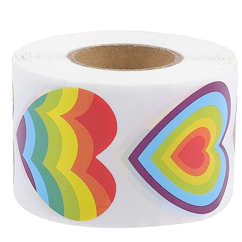 Kisangel 1Rolle Regenbogen Herz Aufkleber Rolle Selbstklebende Pride Sticker Für DIY Dekoration Und Feierlichkeiten Farbenfrohe Herz Etiketten Für Hochzeit Valentinstag Kisangel 1Rolle Regenbogen Herz Aufkleber Rolle Selbstklebende Pride Sticker Für DIY Dekoration Und Feierlichkeiten Farbenfrohe Herz Etiketten Für Hochzeit Valentinstag von Kisangel
