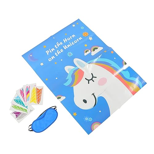 Kisangel 1Satz Einhorn Party Spielset für Kreatives Pin Horn Einhorn Geburtstagsfeier für Agility Training und Hand Augen Koordination Tragbar und Langlebig von Kisangel