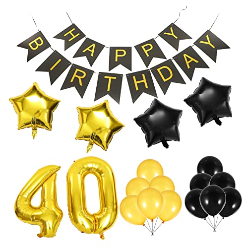 Kisangel 1Satz Geburtstagsdekoration Mit Luftballons Und Folienballons Goldene Themen Deko Für Party Und Feierlichkeiten Mit Banner Und Ballons von Kisangel