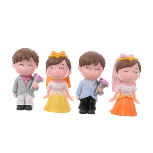 Kisangel 2 Paar Figuren Für Torten Tortenaufsatz Hochzeitstorten Zubehör Multifunktionale Paarfigur Hochzeit Cupcake Dekorationen Braut Bräutigam Tortenaufsatz Braut Und Bräutigam von Kisangel