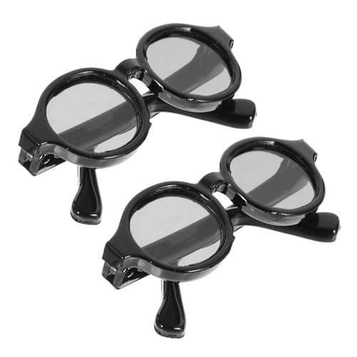 Kisangel 2 Paare Mini -brillenzubehör Lesebrille Für Puppen Kleine Brille Kostümzubehör Für Minipuppen Kleinkinder Puppenbrillen Ankleiden Puppen-mini-brillengestell Gläser Black Plastik von Kisangel