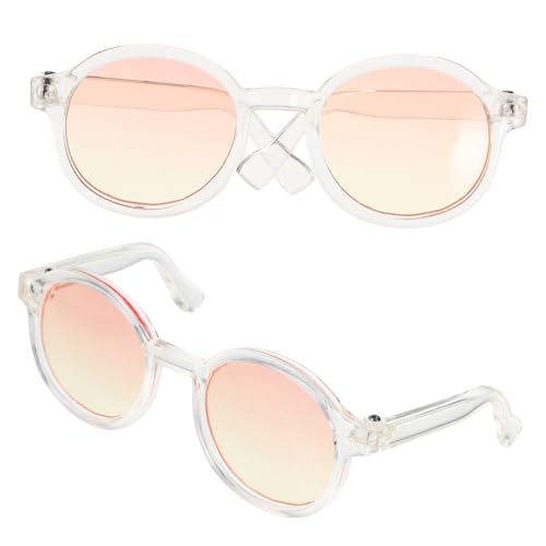 Kisangel 2 Paare Puppe Mini-Brille Geburtstag Party kreative Puppensonnenbrille kleine aus Kunststoff Puppe Miniatur-Sonnenbrillen-Requisiten Puppenbrillen Plastik von Kisangel