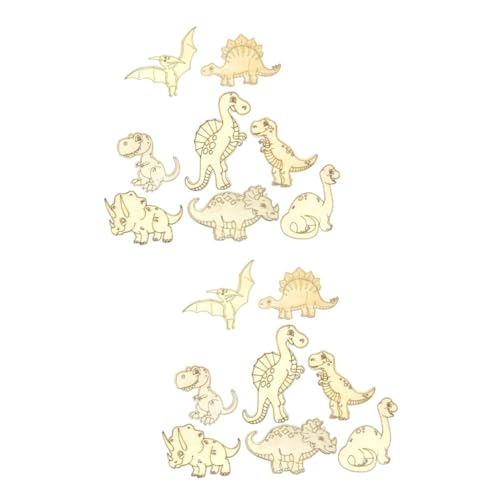 Kisangel 2 Sätze Dinosaurier-holzspäne Dinosaurier-tier-holzscheiben Unfertiges Dinosaurierhandwerk Aus Holz Unvollendetes Dinosaurierhandwerk Hölzern Khaki 8 Stück * 2 von Kisangel