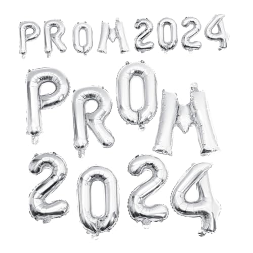 Kisangel 2 Sätze Graduation Party Ballon Dekoration Silber Prom Letter Folienballons Festliche Luftballons Abschlussfeier Deko Party Supplies für Foto Requisiten von Kisangel