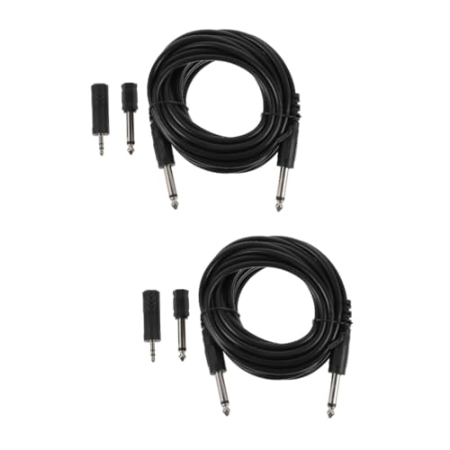 Kisangel 2 Sätze Instrumentenkabel Aufgerollt Kabel Für E-gitarre Gitarrenkabel Kabel Mit Adapter Gitarren-audiokabel Musikinstrumentenlinie Basskabel Black Metall von Kisangel