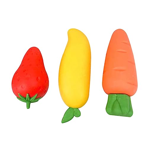 Kisangel 2 Sätze Kreative Fruchtförmige Radiergummis Für Niedliche Karotten Und Erdbeer Radierer Für Schule Und Büro Mehrzweck Radierer Unterrichtsbedarf Kawaii Design 3 Stücke * 2 von Kisangel