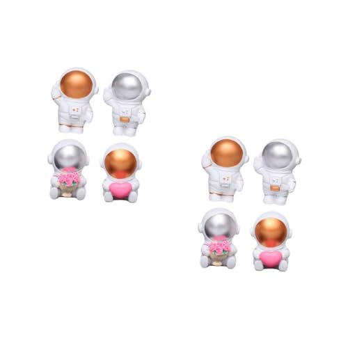 Kisangel 2 Sätze Teiliges Astronauten Dekofiguren Für Kuchendekoration Kreative Weltraum Tortenaufleger Niedliche Astronauten Statuen Für Party Deko Vielseitig Einsetzbar Für 4 Stücke * 2 von Kisangel