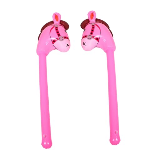 Kisangel 2 Stück Aufblasbarer Pferdekopfstab Für Westliche Parteizubehör Klein Gefälligkeiten Für Die Babyparty Aufblasbares Stockpferd Cowboy-geburtstagsfeier Dekorationen Rosa Pvc von Kisangel