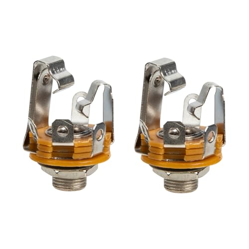 Kisangel 2 Stück Elektrische Gitarre Eingangsbuchse Stereo Buchsen für Gitarre Langlebige Ersatzteile aus Hochwertigem Metall für Bass Professionelles Design für Optimalen von Kisangel