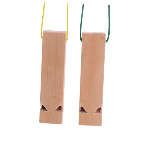 Kisangel 2 Stück Holzpfeifen mit Zuggeräusch Kreatives Musikinstrument für Mädchen und Jungen Fördert Musikalische Entwicklung zu Geburtstag und Weihnachten Zufällige Farbe Zufällige Farbe von Kisangel
