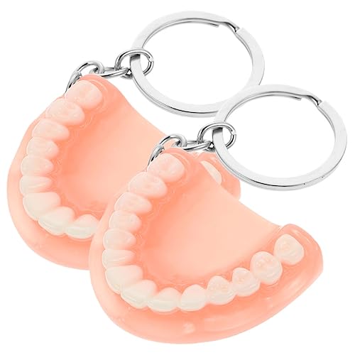 Kisangel 2 Stück Horror Zahn Schlüsselanhänger aus Resin Lustige für Erwachsene Halloween Partyzubehör Langlebig und Leicht Füller für Goodie Bags von Kisangel