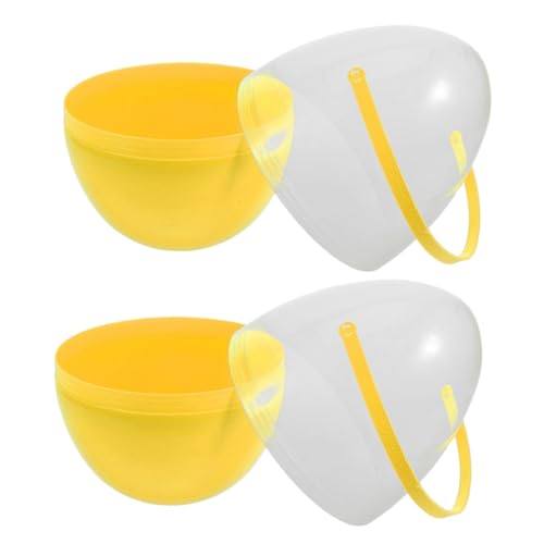 Kisangel 2 Stück Jumbo Ostereier mit Griff Füllbare Kunststoffbehälter für und Überraschungen Dekoration für Ostern Gelb Kisangel 2 Stück Jumbo Ostereier mit Griff Füllbare Kunststoffbehälter für und Überraschungen Dekoration für Ostern Gelb von Kisangel