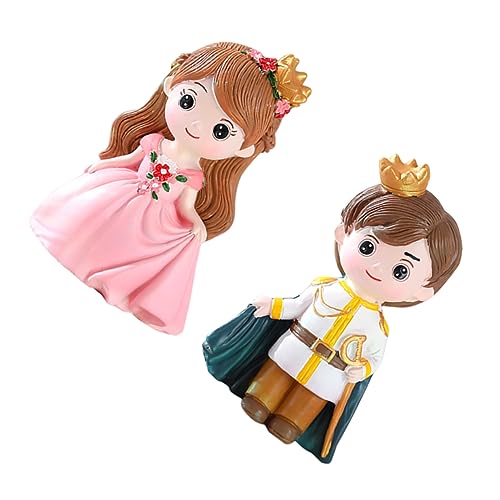 Kisangel 2 Stück Kuchendekoration Prinzessin Dekorationen Ornament Mädchen Topper Krone Prinz Kuchen Prinz Figur Kuchendeckel Prinz Kuchendeckel Harz von Kisangel