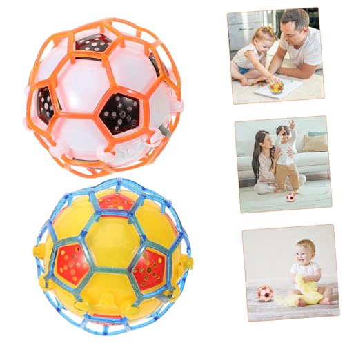 Kisangel 2 Stück Leuchtender Musik Tanzball mit Vibrierendem Sprungeffekt Batteriefrei Elektrischer Fußball für Farbige LED Lichter für Spiel und Freizeit Draußen Zufällige Zufällige Farbe von Kisangel