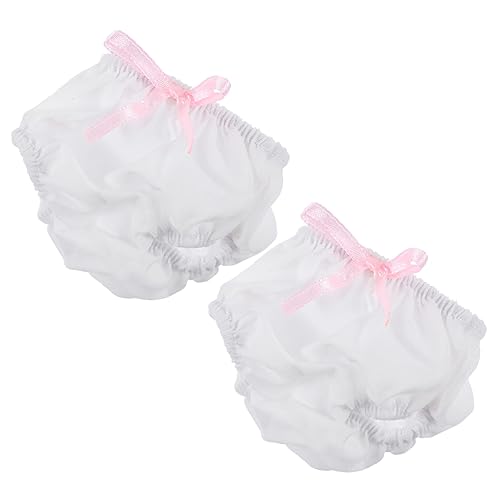 Kisangel 2 Stück Mini Puppen Unterwäsche Kleidung Weiße Puppenunterhosen Waschbar und Wiederverwendbar für Rollenspiele und Puppenmode Zubehör von Kisangel