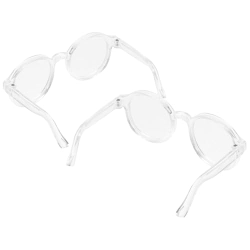 Kisangel 2 Stück Mini Puppenbrillen Klare Brillen Aus Stoff Puppen Anziehbrillen Retro Sonnenbrillen Zum Basteln Haustiere Kostüm Cosplay von Kisangel