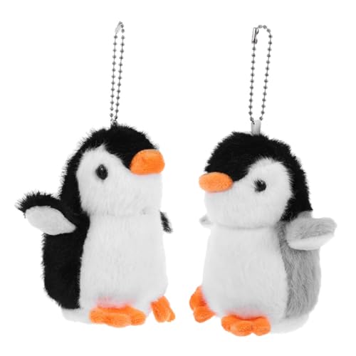 Kisangel 2 Stück Pinguin Puppenanhänger Süßer Schlüsselanhänger Kreativer Schlüsselanhänger Taschenanhänger Rucksackanhänger Flauschiger Schlüsselanhänger Ausgestopfter Pinguin von Kisangel
