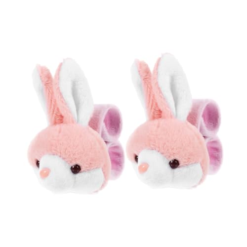 Kisangel 2 Stück Plüsch Schnapparmband mit Hasen Leichtes Tierknickarmband für Kindergeburtstag Party Deko und Kostüme Bequemes Freundschaftsarmband Langlebig und Einfach zu Tragen von Kisangel