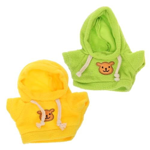 Kisangel 2 Stück Puppen Sweatshirt Accessoires Outfit Figur Niedliche Mini Stoffpuppen Bär Dekoratives Puppenkostüm Puppenkleid Kleidung Puppendekor Puppenkleidung Stoff von Kisangel