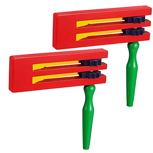 Kisangel 2 Stück Resonanzboden aus Holz Kleinkinder Krachmacher sensorisch holzklapper Handmusikinstrument rotierende Ratsche Matratzen für matraca ratsche matrake hölzern von Kisangel