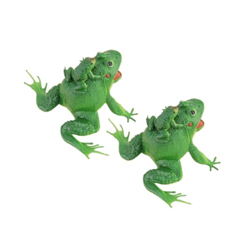 Kisangel 2 Stück Sprachfroschspielzeug Frösche Modell Miniaturfrösche Tierisches Gefälschte Frösche Dekoration Mini-frosch-ornament Simuliertes Froschdekor Froschfiguren Pvc Grün von Kisangel