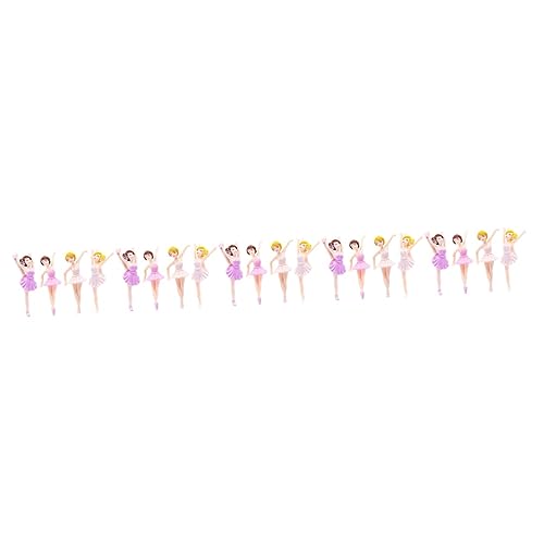 Kisangel 20 Stck Ballerina Mädchen Tortendeko Teilig Geburtstagstorten Elegante Tanzfigur Kuchenornamente für Kinderparty Weiß und von Kisangel