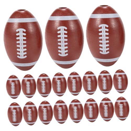 Kisangel 20 Stück Rugby Holzperlen für Diy Schmuckherstellung Bunte Spacer Beads für Ohrringe Armbänder und Schlüsselanhänger für Kreative Projekte und Accessoires von Kisangel