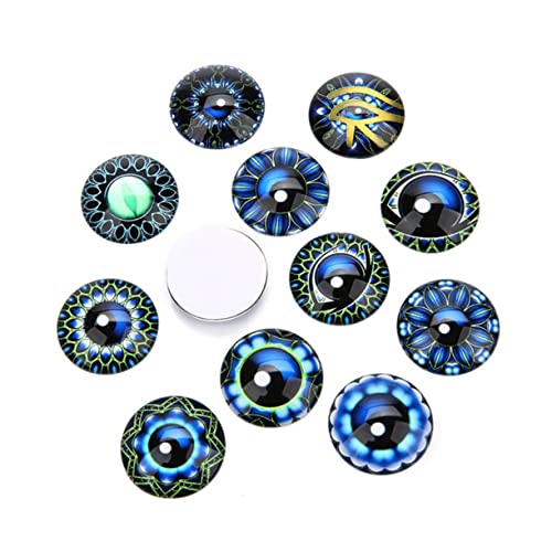 Kisangel 20 Stück Runde Patches für DIY Schmuckdesign Kreative Blaue Muster für Ohrringe Manschettenknöpfe und Bastelprojekte Vielseitige Dekoration für Besondere Anlässe von Kisangel