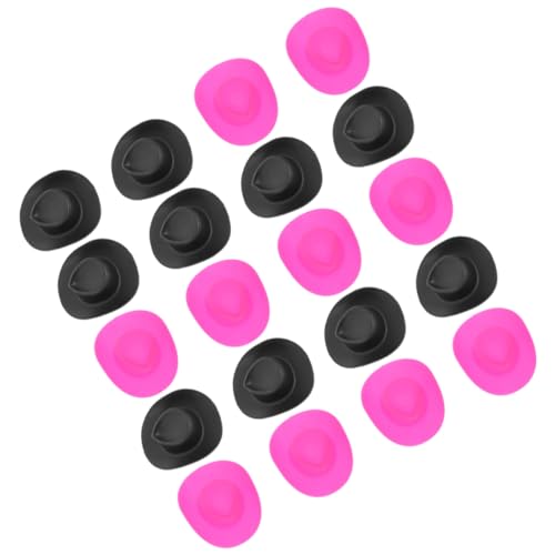 Kisangel 20 Stück Spielzeugpuppenhut Winzig Party Kuh Cowgirl Dolly Mini Für Klein Cowboy Austauschbare Puppenhüte Entzückende Hüte Puppenhauslieferungen Mall-Hut Rosy Plastik von Kisangel