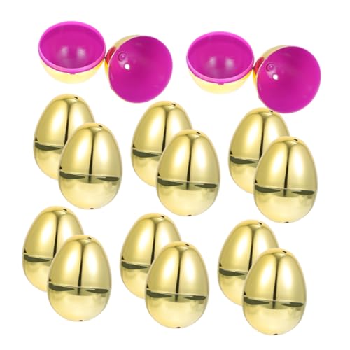 Kisangel 20 Stück Teiliges Goldene Plastik Ostereier zum Befüllen und Wiederverwenden Kreative Osterdekoration Vielseitige Geschenkboxen für Osterparty Zubehör von Kisangel